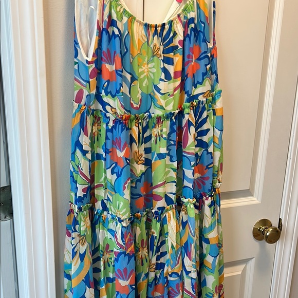 Flying Tomato Floral Maxi Dress - Blue, Green, Orange - Picture 4 of 12